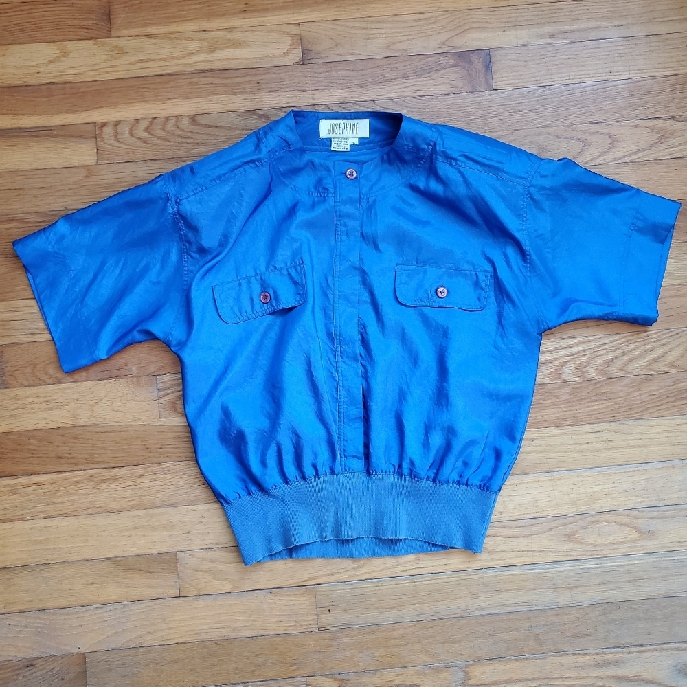 Vintage Josephine‎ 80s 90s Top Padded Shoulders Cropped Top Size Small